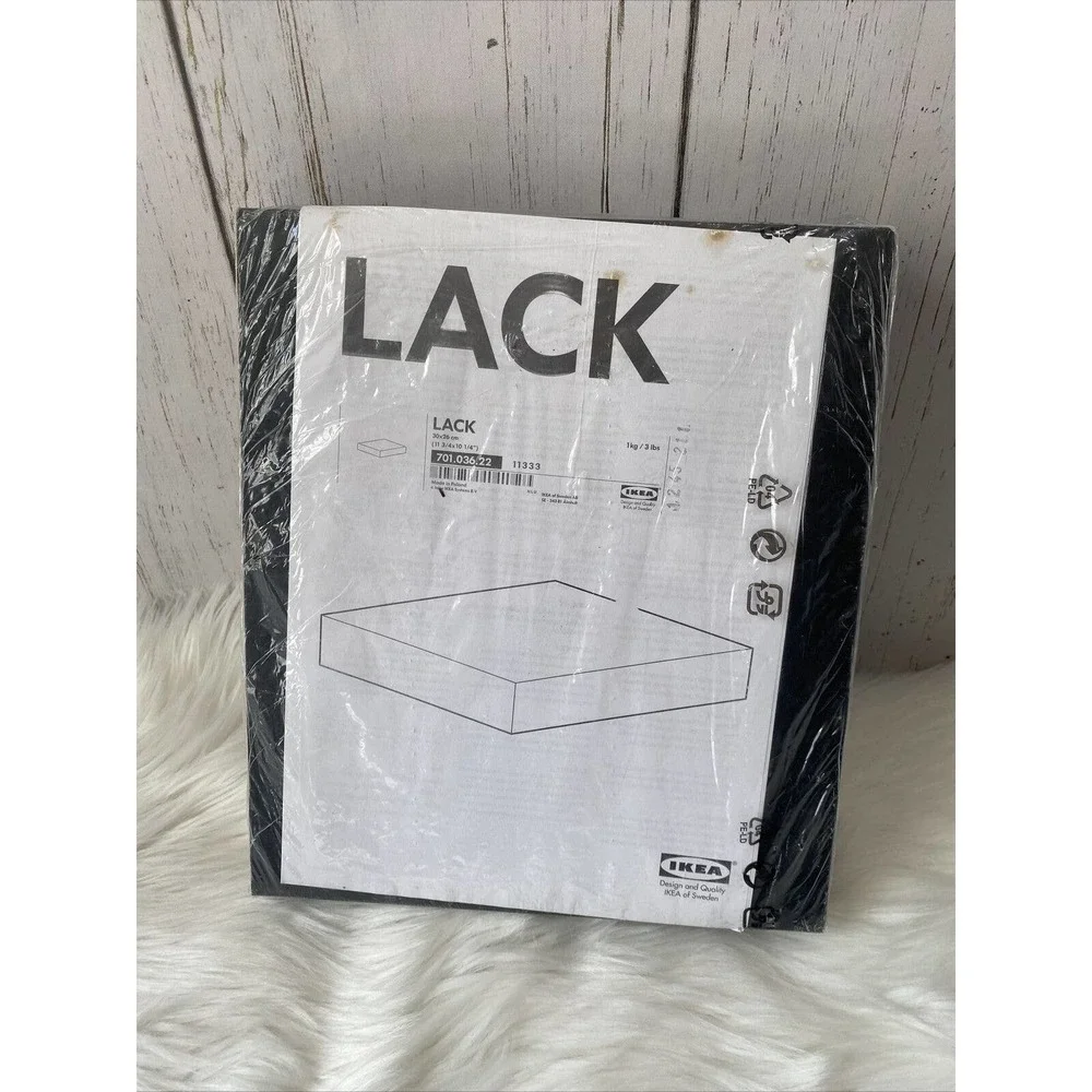 1 IKEA LACK Black Wall Shelf Floating Conceal Mounting 11 3/4 x 10 1/4 